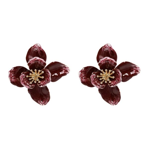 ENAMEL FLOWER STUD EARRING