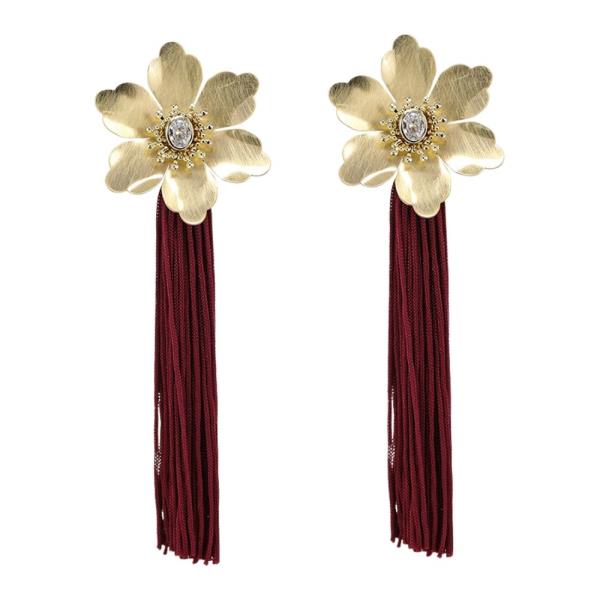 FLOWER TASSEL DANGLE EARRING