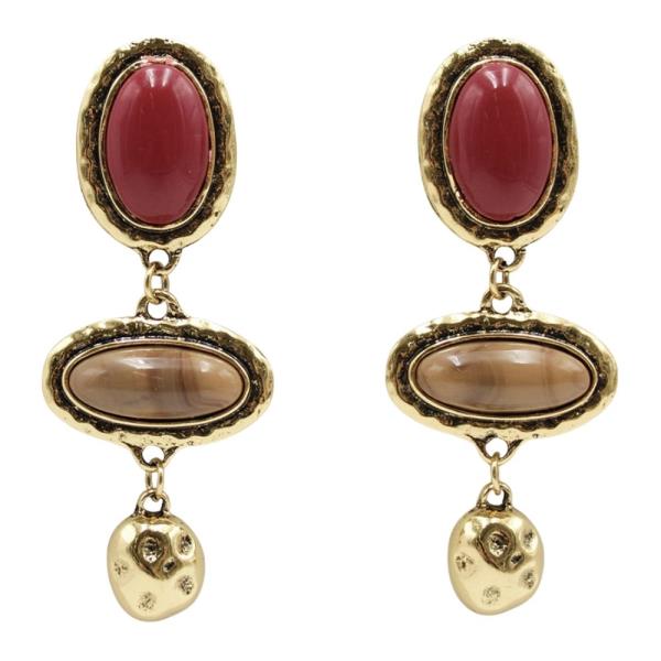 STONE MULTI DROP EARRING