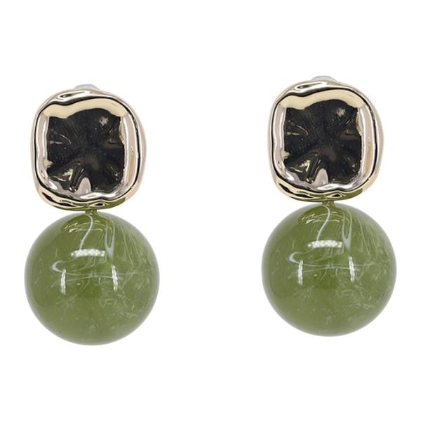 STONE BEAD DROP EARRING