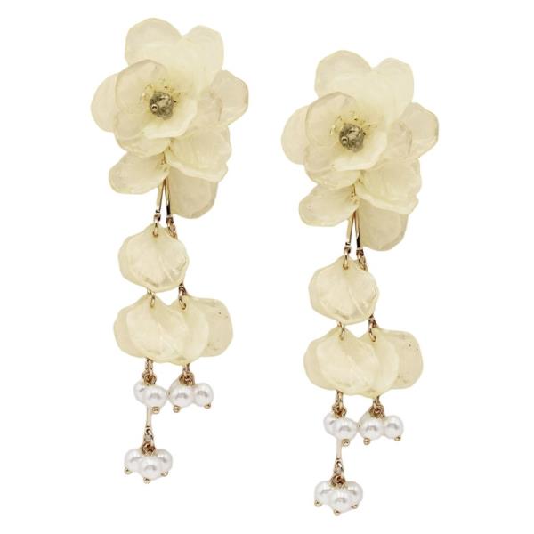 FLOWER PEARL DANGLE EARRING