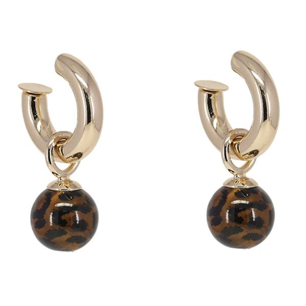 ANIMAL PRINT BALL DROP EARRING