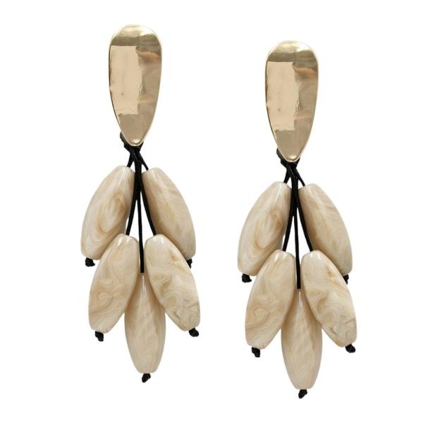 RESIN BEAD CLUSTER DANGLE EARRING
