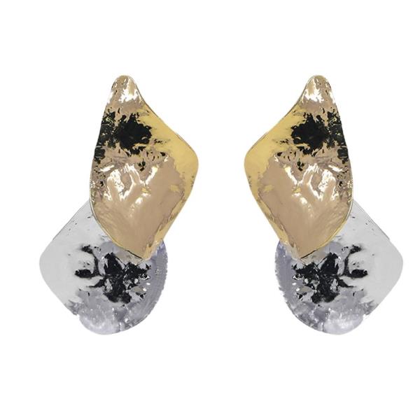 HAMMERED ABSTRACT DANGLE EARRING