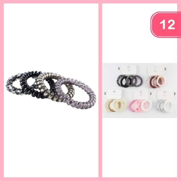 SPIRAL HAIR TIES (12 UNITS)