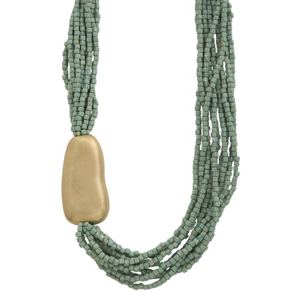 MULTI STRAND SEED BEAD DESIGN NECKLACE