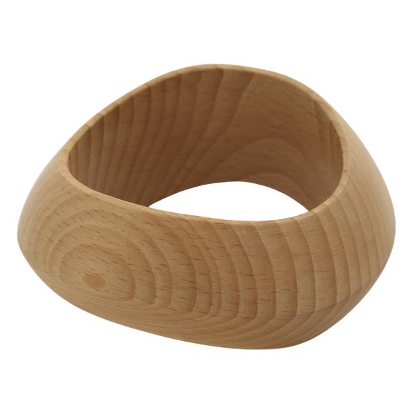 SCULPTURAL WOODEN BANGLE BRACELET