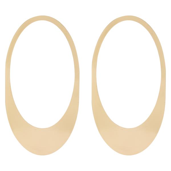 CRESCENT BOTTOM OVAL HOOP EARRING