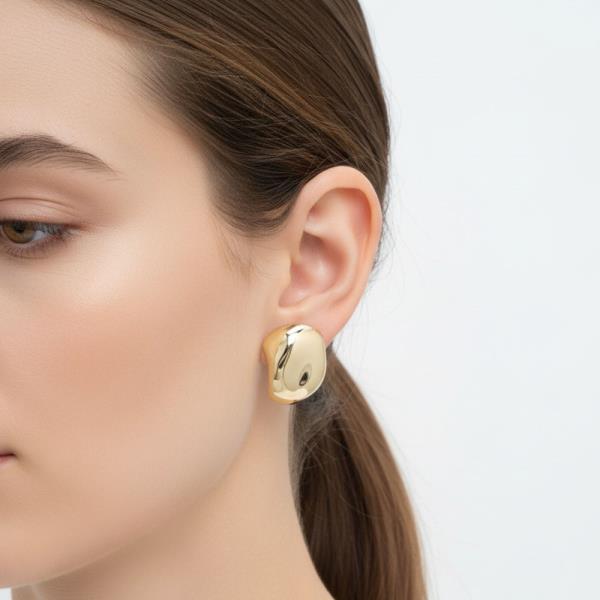 14K GOLD SIPPED MODERN CURVED STUDS