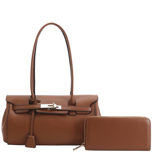 2IN1 MODERN SMOOTH SHOULDER BAG W WALLET SET