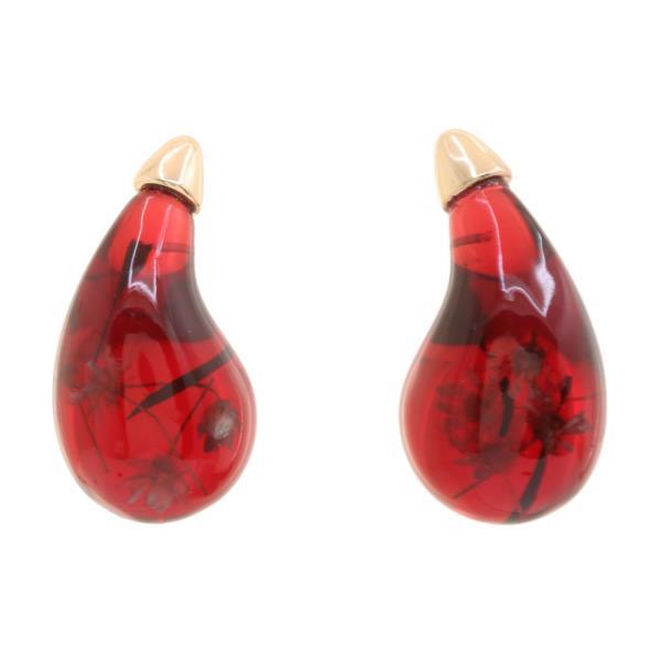 PRESSED FLOWER RESIN TEARDROP STUD
