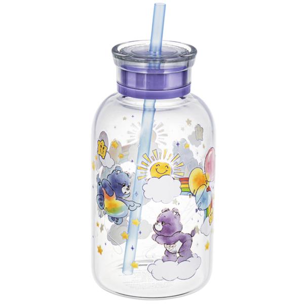 CARE BEARS GLASS MILK BOTTLE W STRAW