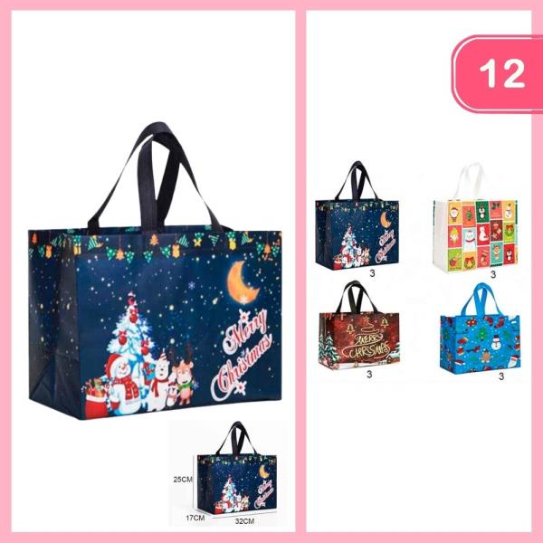 CHRISTMAS REUSABLE GIFT BAG (12 UNITS)