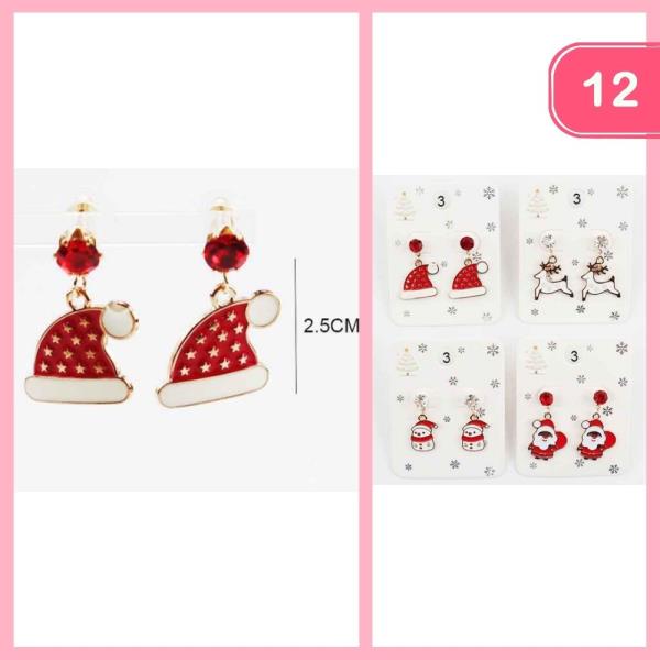 CHRISTMAS DANGLE EARRINGS (12 UNITS)