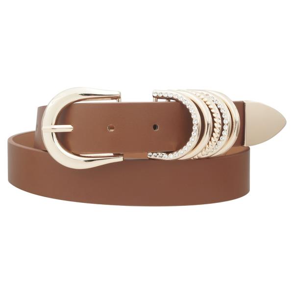 STACKED MIXED D RING U BUCKLE BELT