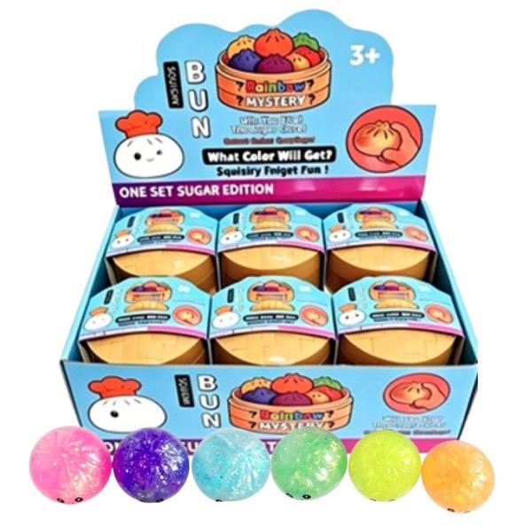 RAINBOW MYSTERY DUMPLING SQUISHY SQUEEZE TOY (12 UNITS)