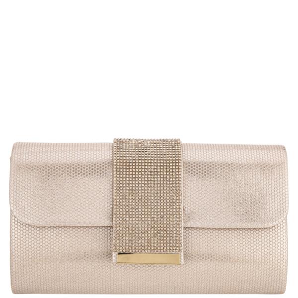RHINESTONE TEXTURED EVENING CLUTCH BAG