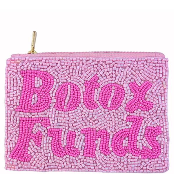 SEED BEAD BOTOX FUNDS COIN PURSE BAG