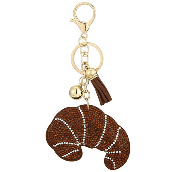 CROISSANT RHINESTONE KEYCHAIN