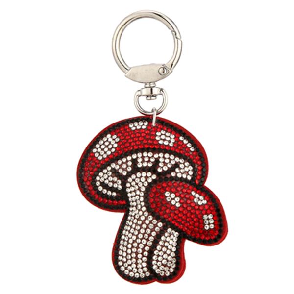 MUSHROOM RHINESTONE KEYCHAIN