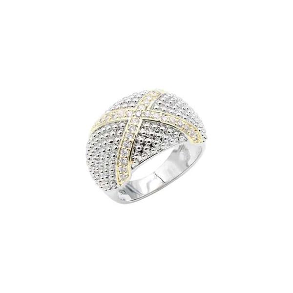 TWO TONE PLATED CLEAR CZ RING