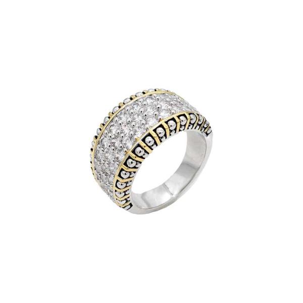 TWO TONE WITH CUBIC ZIRCONIA RING
