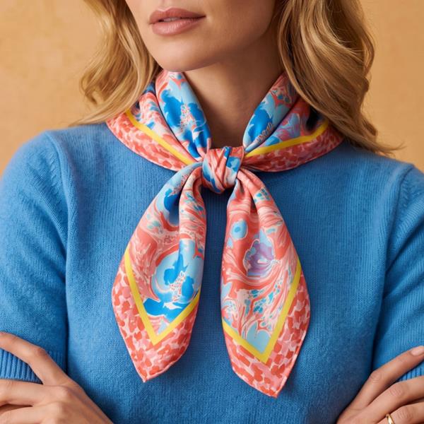 VIBRANT WATERCOLOR FLORAL PRINT BANDANA
