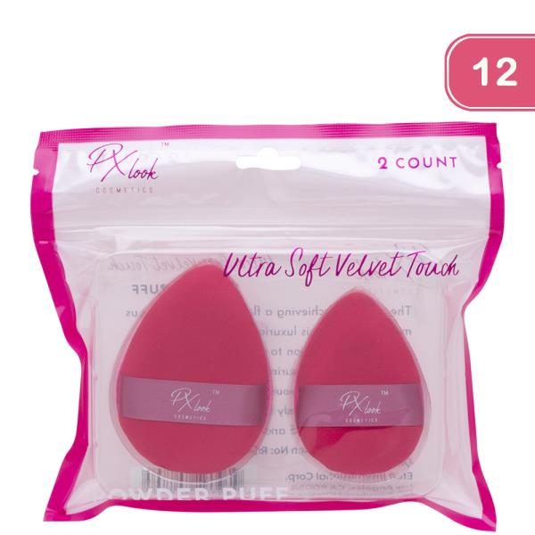 PX LOOK ULTRA SOFT VELVET TOUCH 2PC POWDER PUFF SET (12 UNITS)