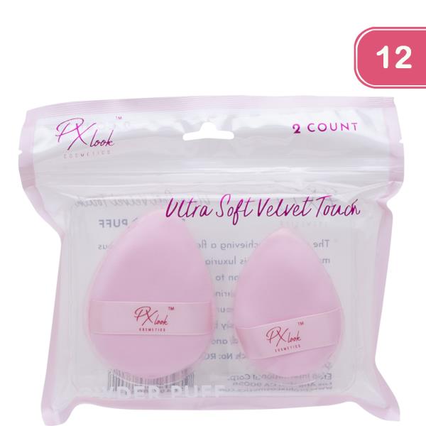 PX LOOK ULTRA SOFT VELVET TOUCH 2PC POWDER PUFF SET (12 UNITS)