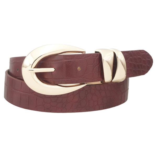 CROC ANGLED MODERN U BUCKLE WITH FLUID LOOP CR BELT