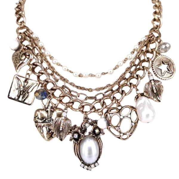 WESTERN MULTI CHARM STATEMENT NECKLACE