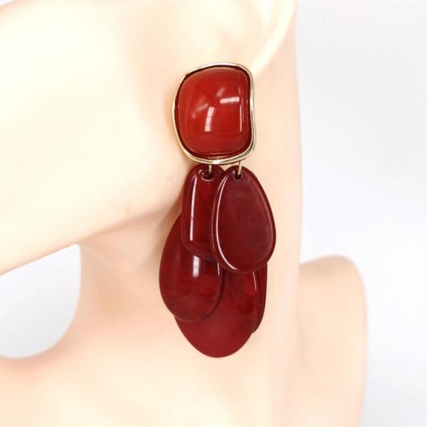 RESIN PETAL DROP EARRING