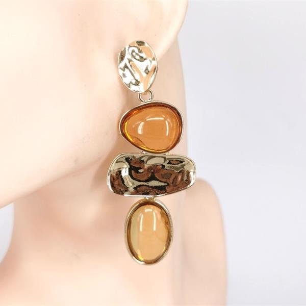GEOMETRIC STONE DROP EARRING