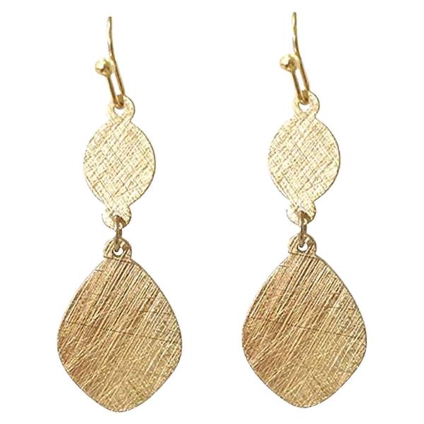 HAMMERED METAL DROP EARRING