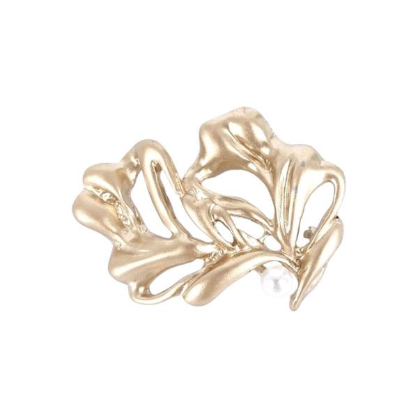 METAL LEAF BROOCH