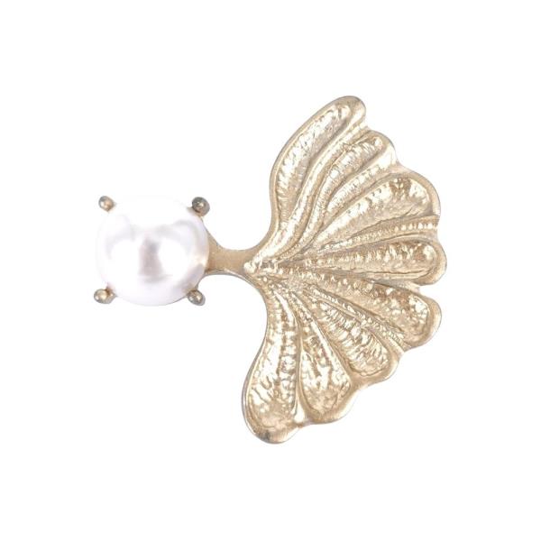 PEARL GINKGO LEAF BROOCH