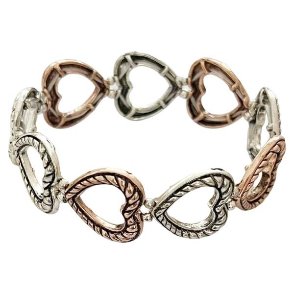 WESTERN HEART METAL STRETCH BRACELET