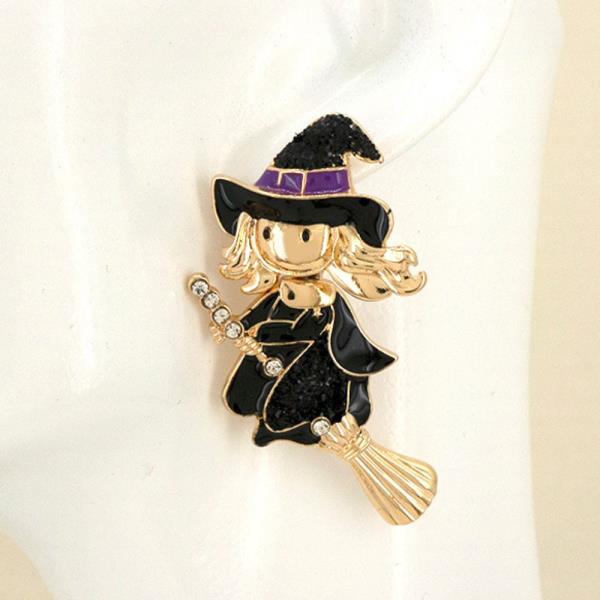 HALLOWEEN WITCH STUD EARRING