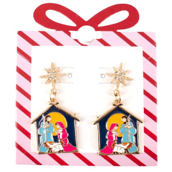 CHRISTMAS NATIVITY STAR DROP EARRING