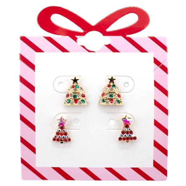 CHRISTMAS TREE STUD EARRING SET