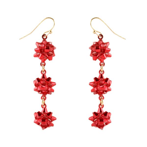 METAL CHRISTMAS ALUMINUM COATING FISH HOOK EARRING