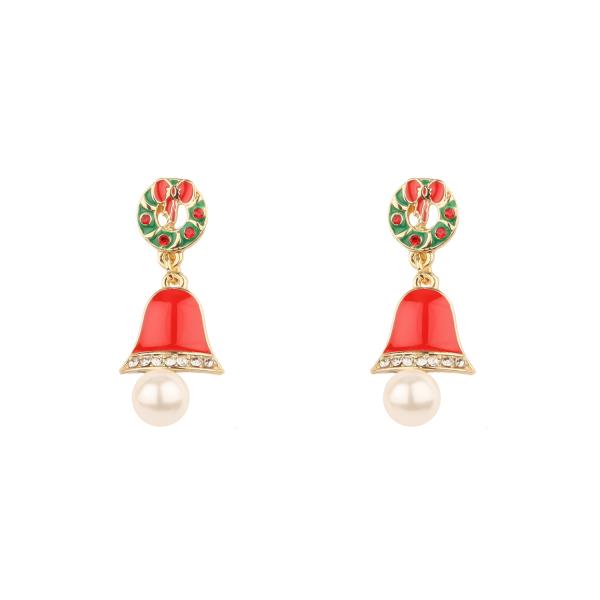 EPOXY PEARL CHRISTMAS POST EARRING