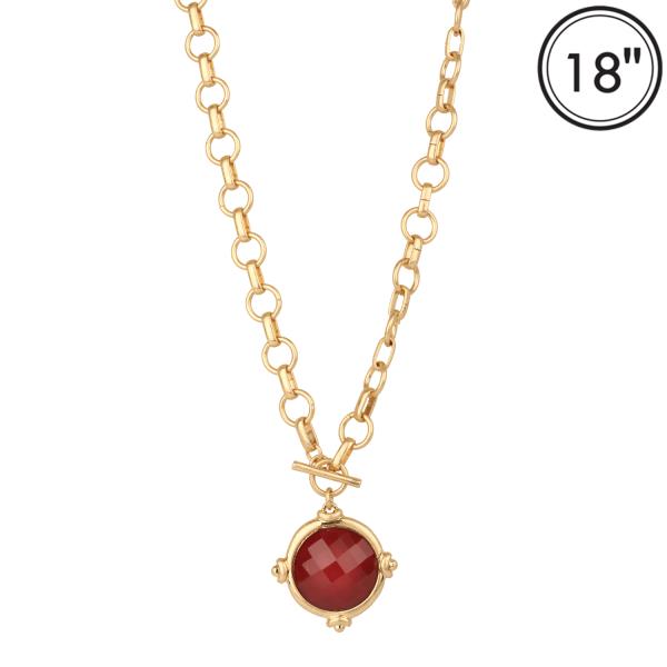 EPOXY STONE LINK TOGGLE NECKLACE