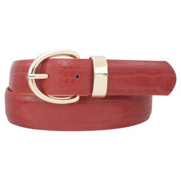 PLUS SIZE BASIC U BUCKLE CROC BELT