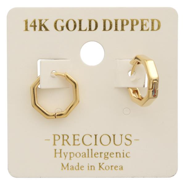 14K GOLD DIPPED SLEEK GEOMETRIC HOOP EARRING
