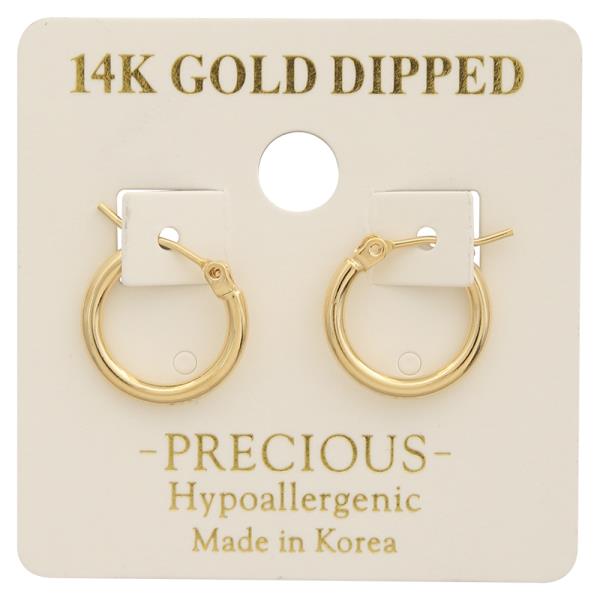 14K GOLD DIPPED SMALL HOOP EARRING