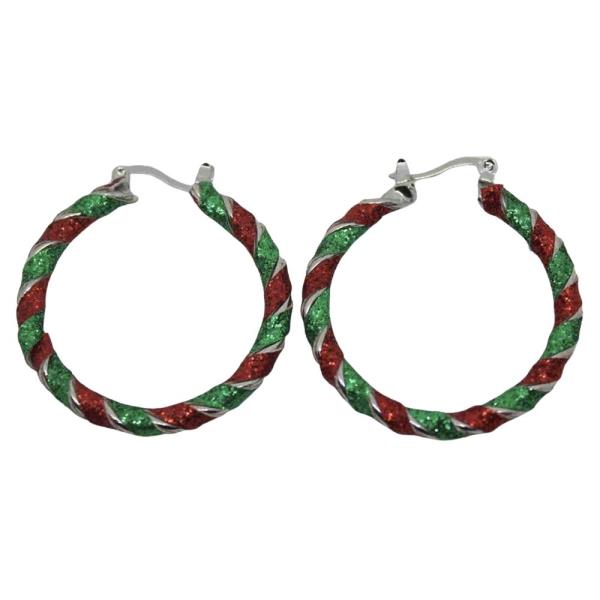 CHRISTMAS BRAIDED HOOP EARRING