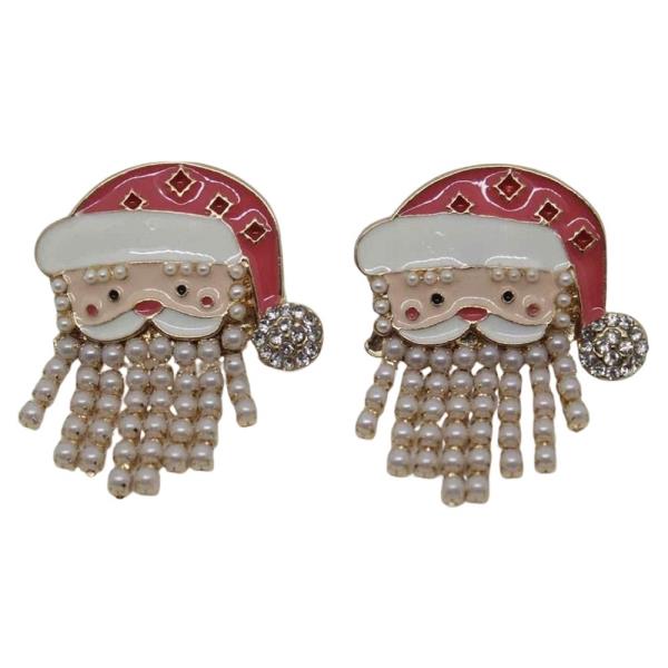 CHRISTMAS SANTA FRINGE STUD EARRING