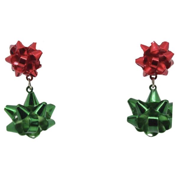 CHRISTMAS GIFT BOW DROP EARRING