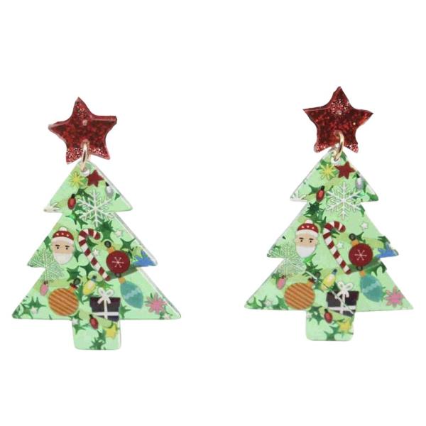 CHRISTMAS TREE DANGLE EARRING